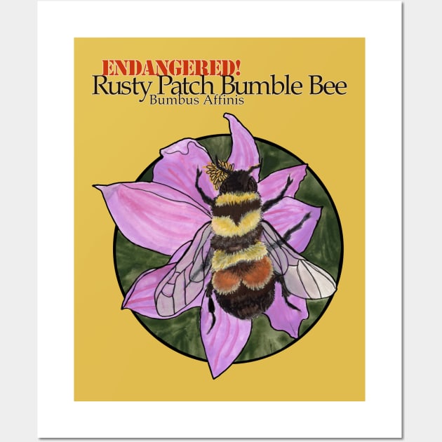 Endangered Rusty Patch Bumble Bee Wall Art by Heather Dorsch Creations